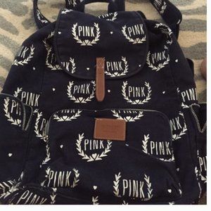Pink By Victoria's Secret blue monogram large backpack